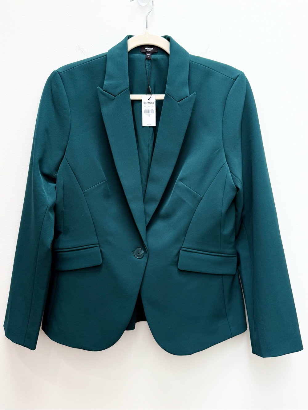 Women’s Express Editor Fitted/Tailored One Button Blazer - Teal